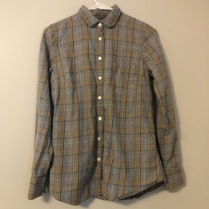 J.Crew “The Perfect Shirt” by J.Crew Lightweight Gray Plaid Shirt Women’s sz XS